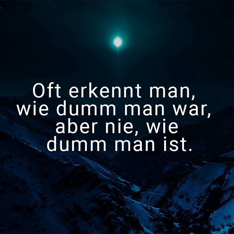 Oft erkennt man, wie dumm man war, aber nie, wie dumm man ist.