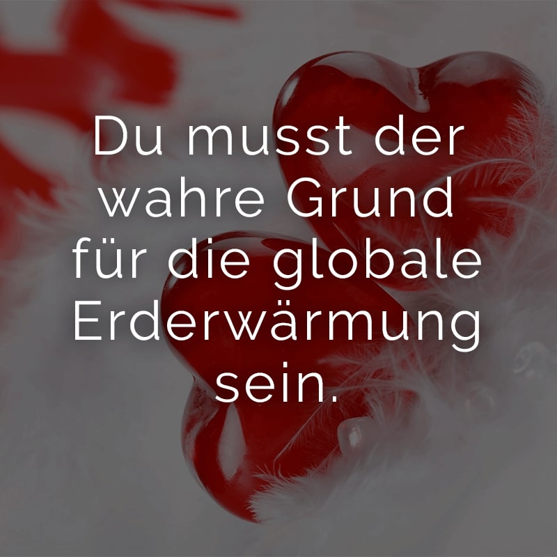 Du musst der wahre Grund für die globale Erderwärmung sein.