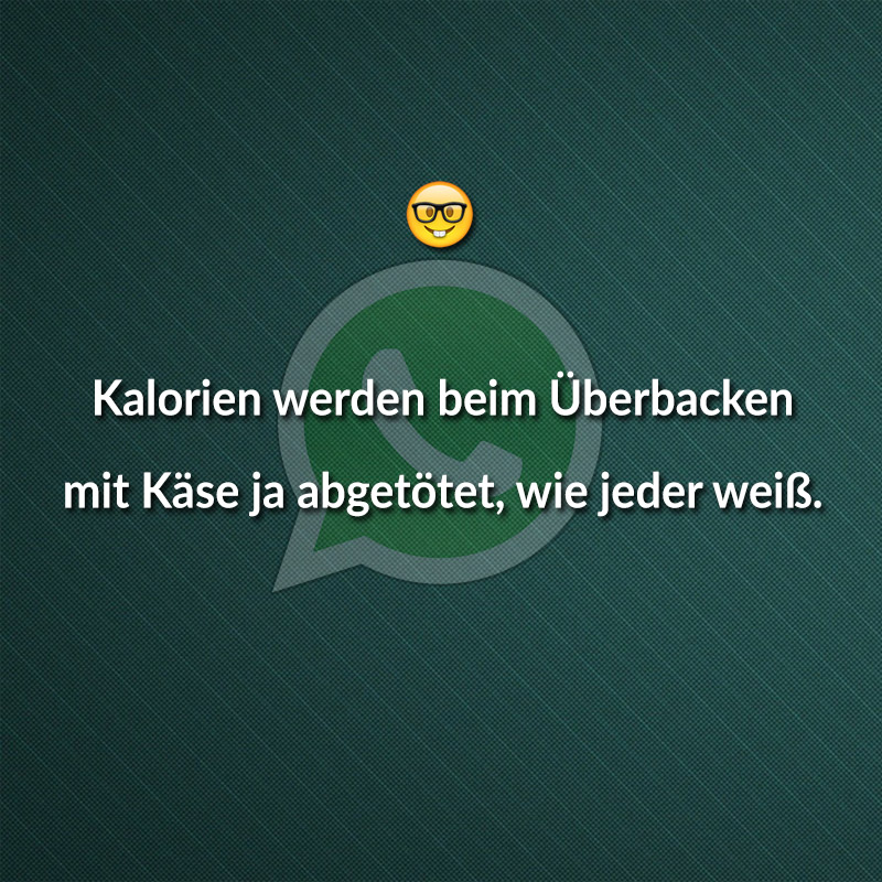 Kalorien werden beim Überbacken mit Käse ja abgetötet, wie jeder weiß.