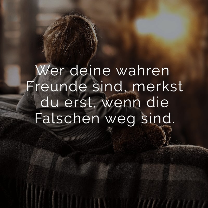 Wer deine wahren Freunde sind, merkst du erst, wenn die Falschen weg sind.