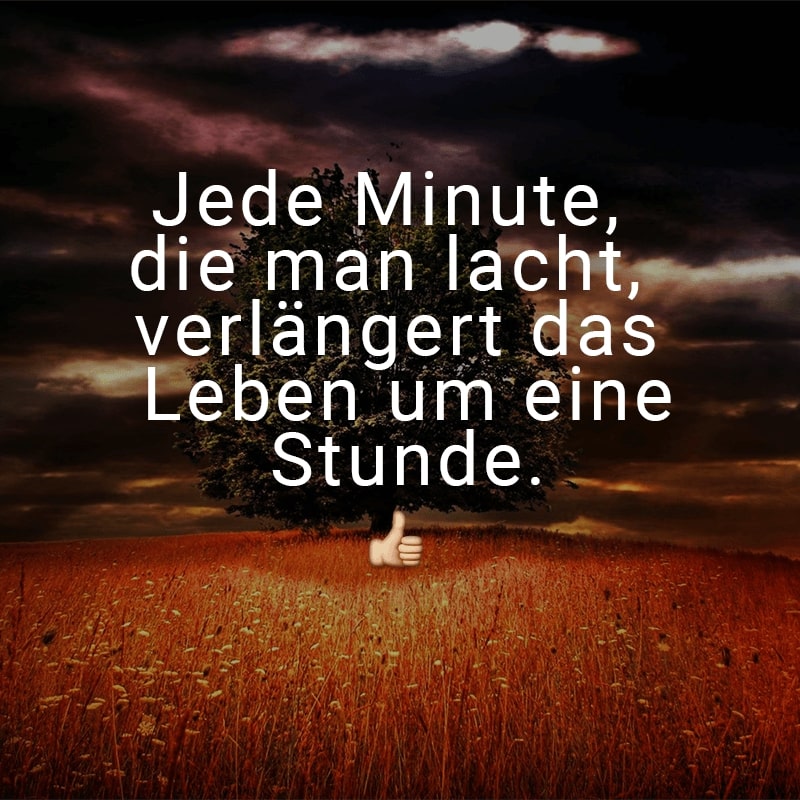 Jede Minute, die man lacht, verlängert das Leben um eine Stunde.