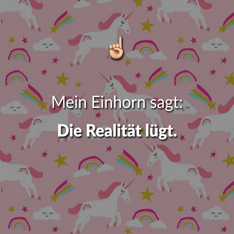 Mein Einhorn sagt: Die Realität lügt.