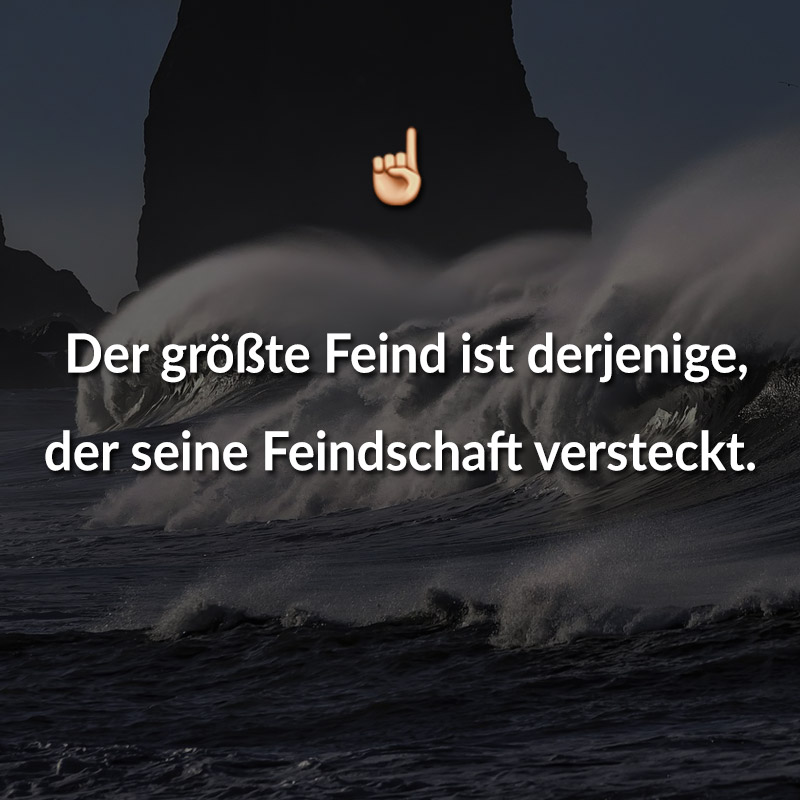 Der größte Feind ist derjenige, der seine Feindschaft versteckt.