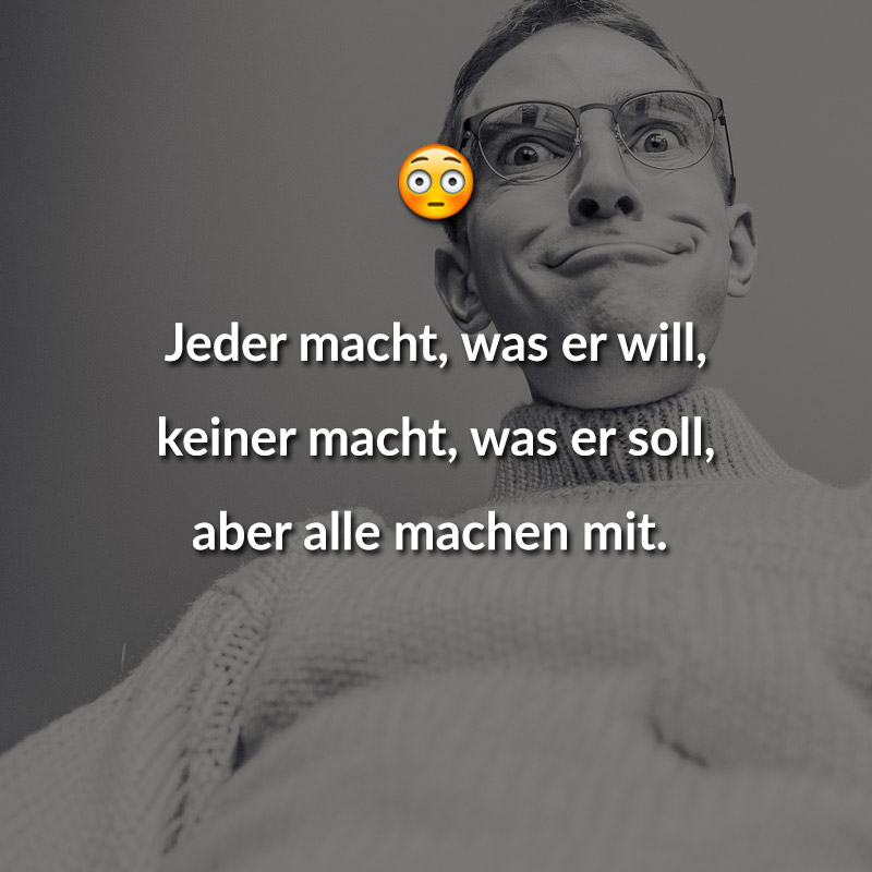 Jeder macht, was er will, keiner macht, was er soll, aber alle machen mit.