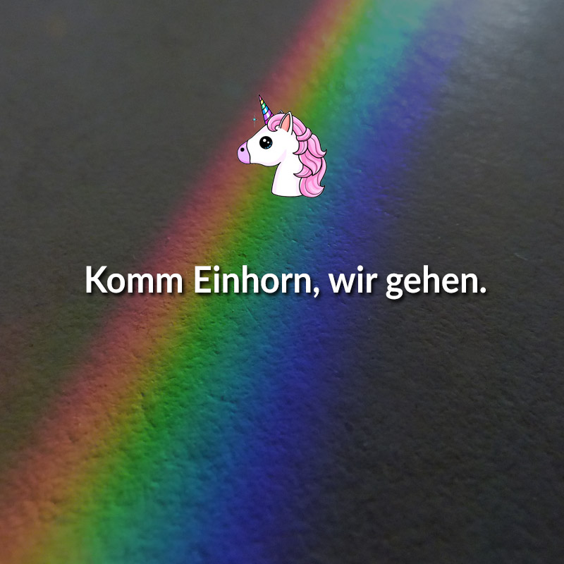 Komm Einhorn, wir gehen.