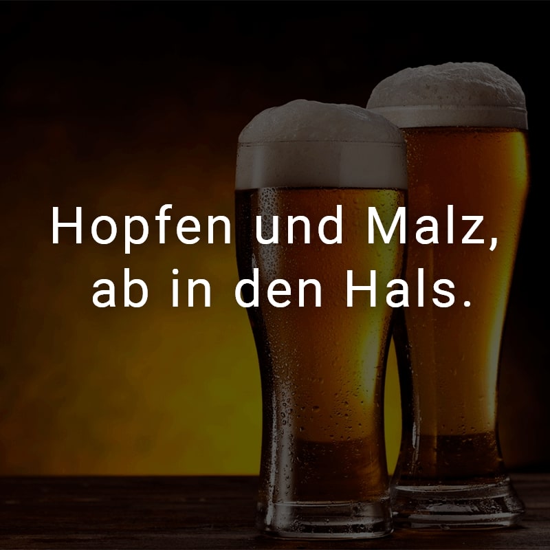 Hopfen und Malz, ab in den Hals.