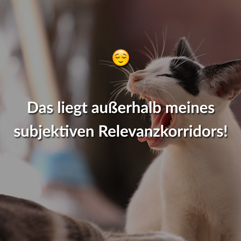 Das liegt außerhalb meines subjektiven Relevanzkorridors!