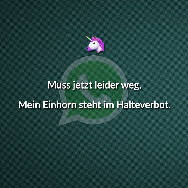 Muss jetzt leider weg. Mein Einhorn steht im Halteverbot.